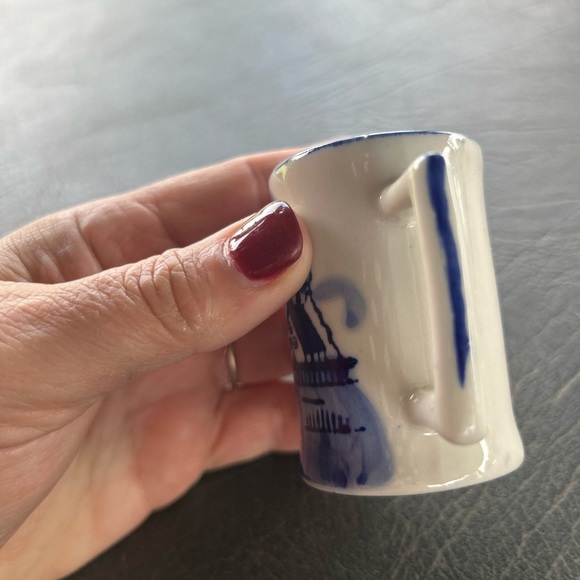Vintage Delft blue white small mug, holland windmill - Picture 3 of 5